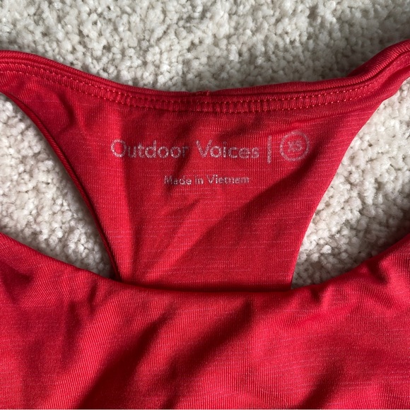 Outdoor Voices TechSweat Red Sports Bra Crop Size XS - Picture 2 of 3
